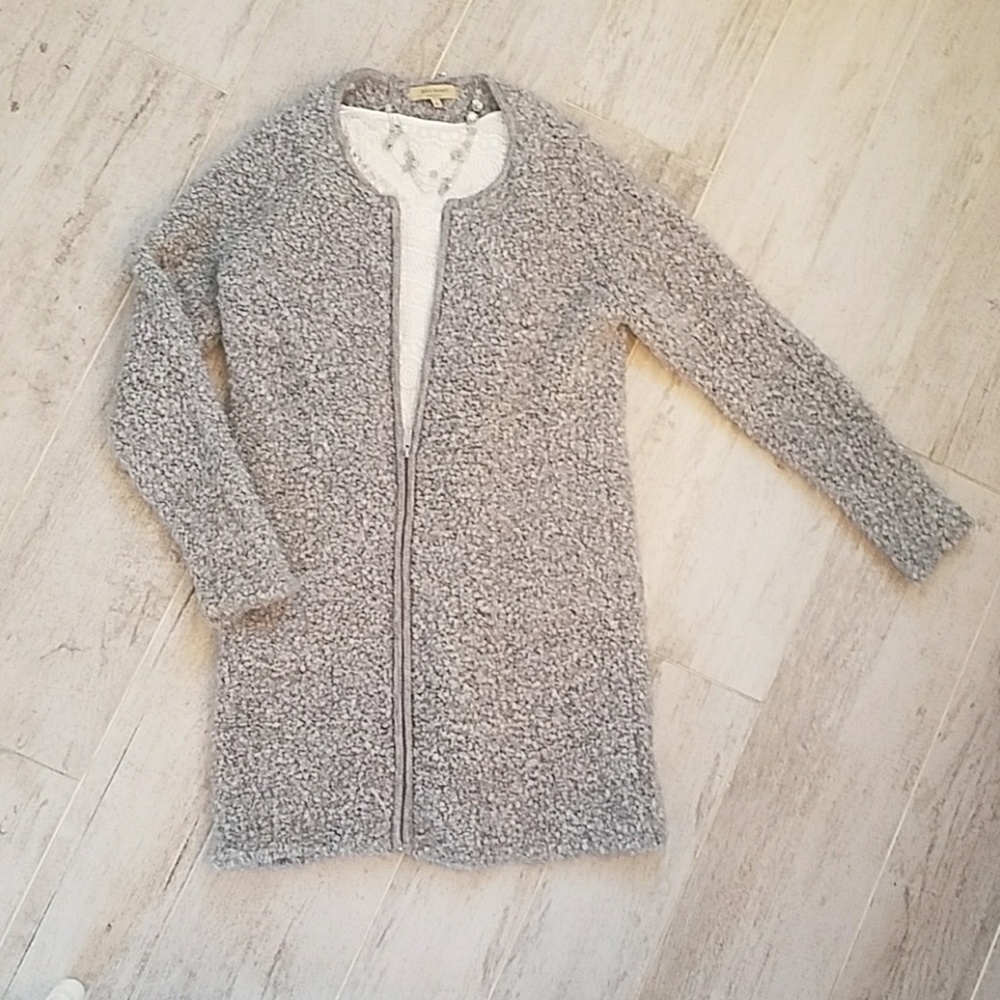 Gray zip cardigan sweater/coat